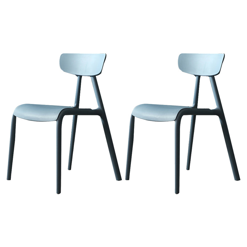 Kitchen Plastic Side Chair Modern Style Open Back Armless Chair Set