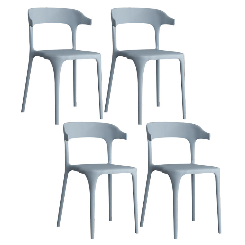 Open Back Dining Side Chair Contemporary Plastic Dining Armless Chair