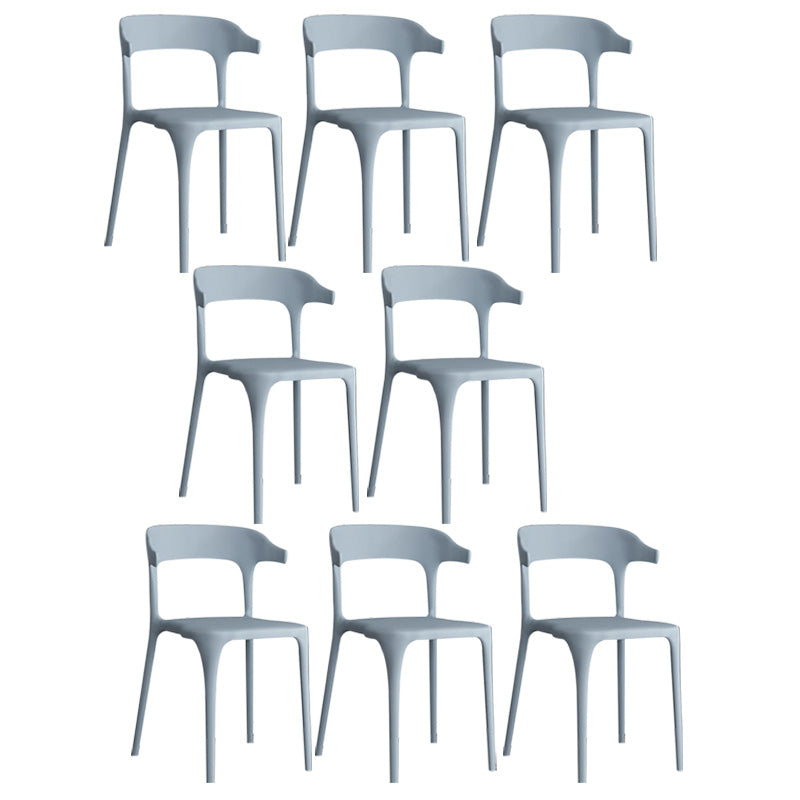 Open Back Dining Side Chair Contemporary Plastic Dining Armless Chair