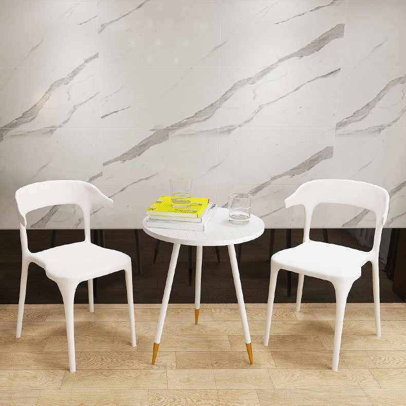 Open Back Dining Side Chair Contemporary Plastic Dining Armless Chair