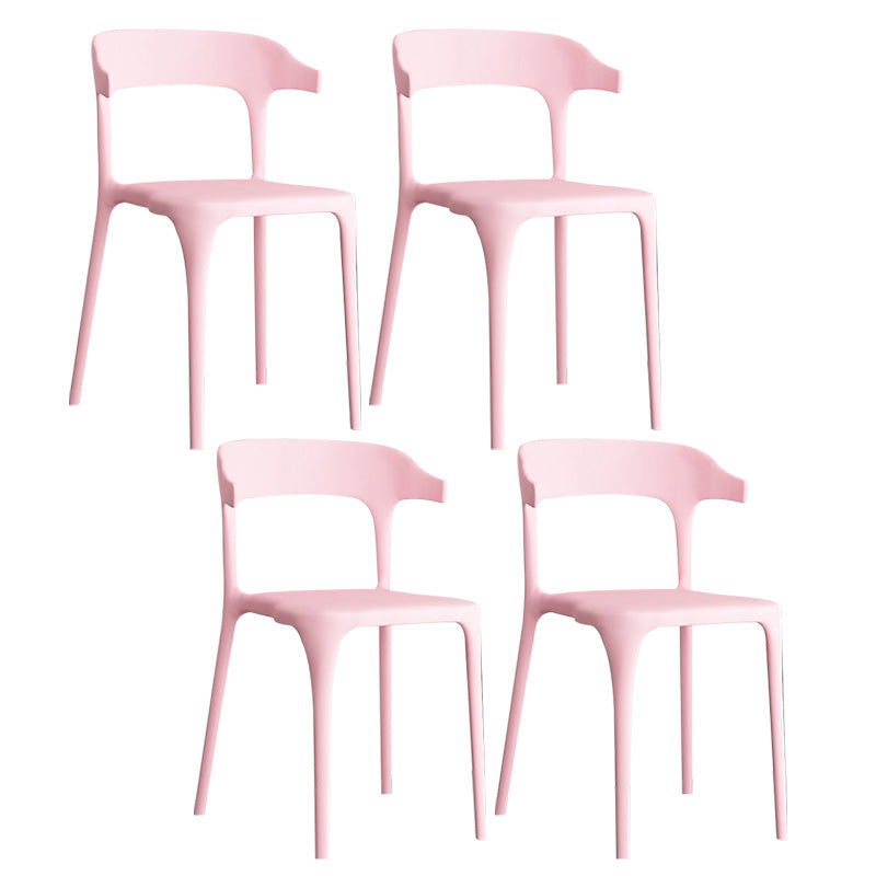 Open Back Dining Side Chair Contemporary Plastic Dining Armless Chair