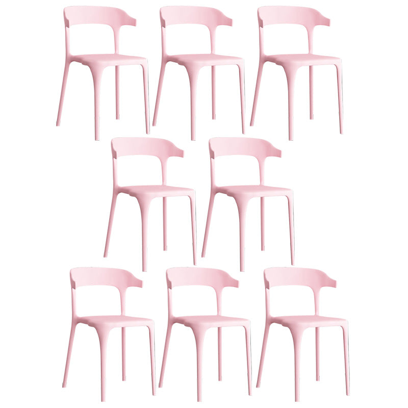 Open Back Dining Side Chair Contemporary Plastic Dining Armless Chair