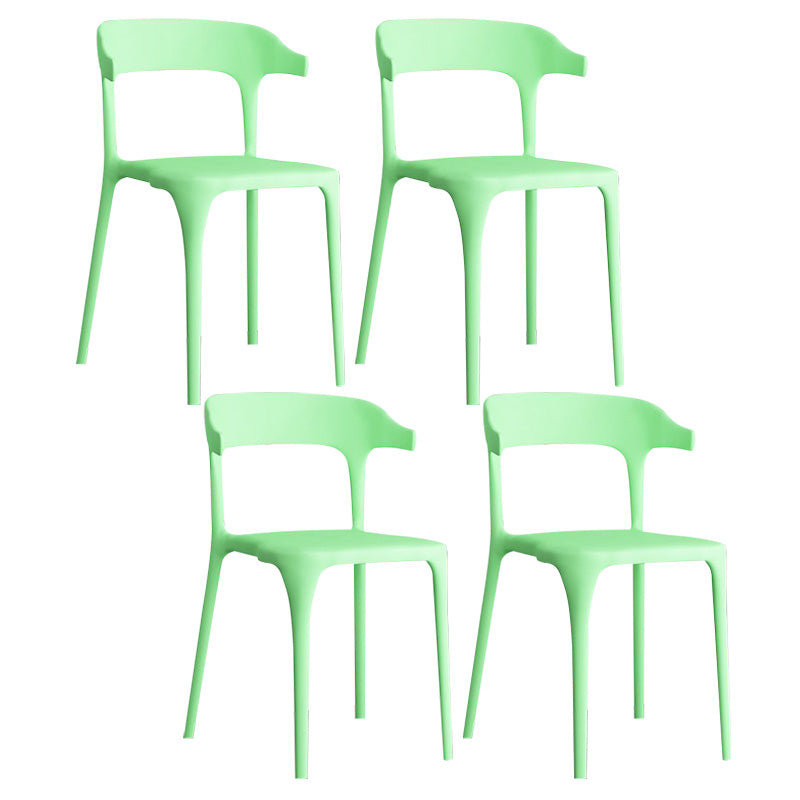 Open Back Dining Side Chair Contemporary Plastic Dining Armless Chair