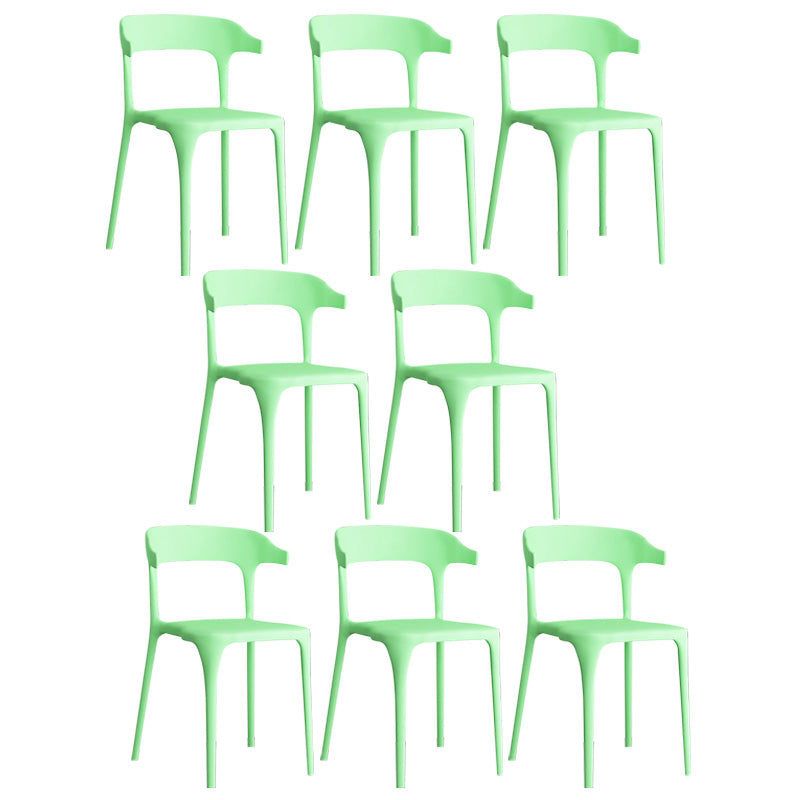 Open Back Dining Side Chair Contemporary Plastic Dining Armless Chair