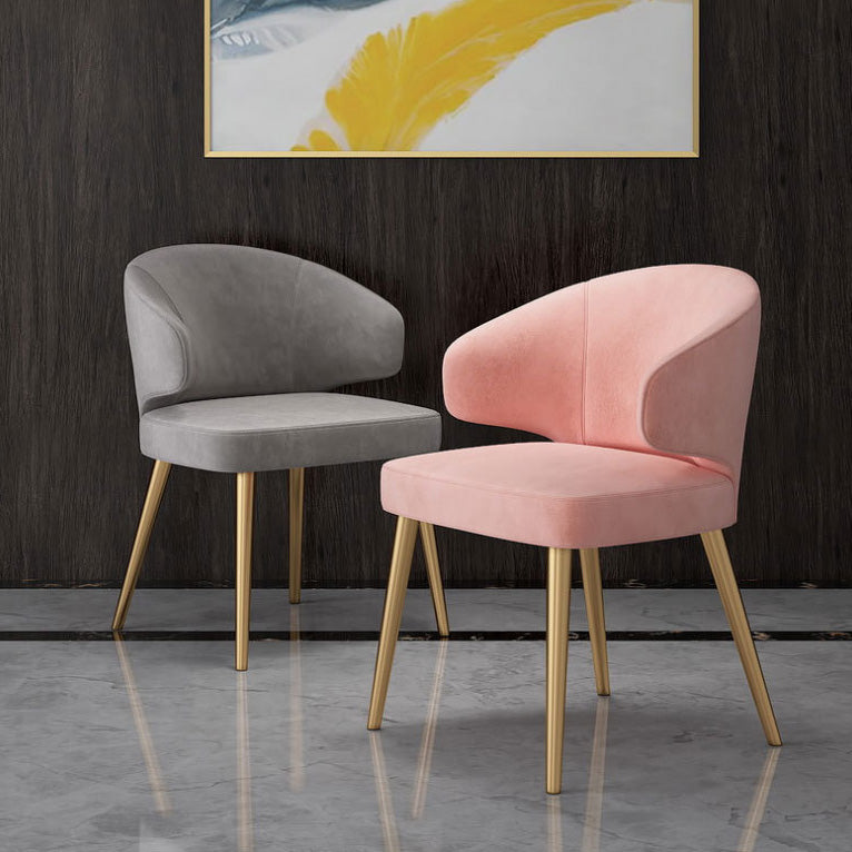 Fabric Glam Style Side Chair Wingback Arm Chair with Gold Legs