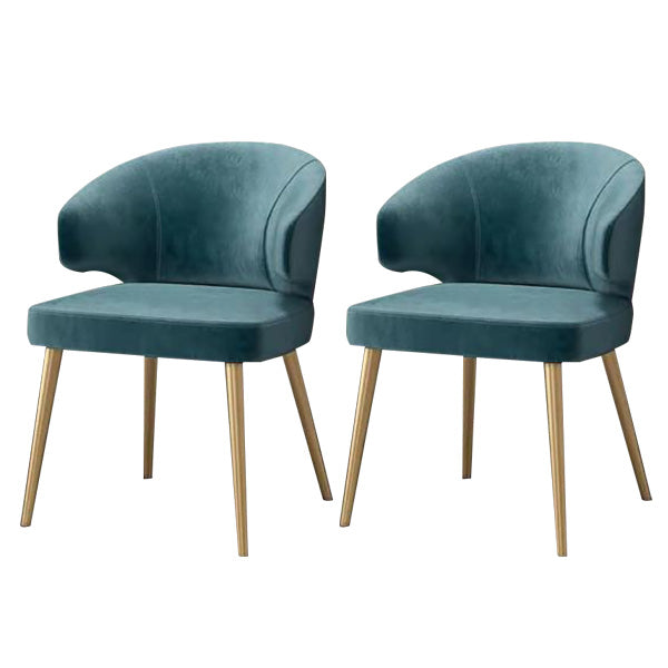 Fabric Glam Style Side Chair Wingback Arm Chair with Gold Legs