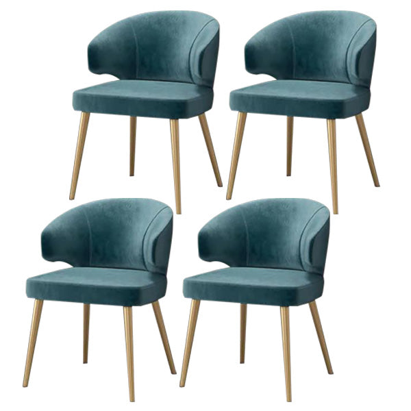 Fabric Glam Style Side Chair Wingback Arm Chair with Gold Legs