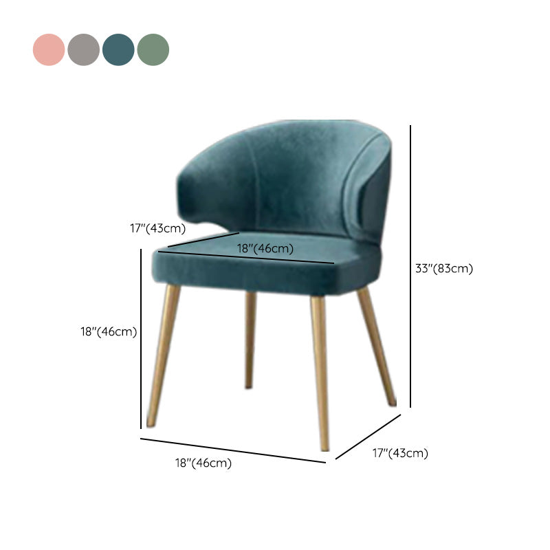 Fabric Glam Style Side Chair Wingback Arm Chair with Gold Legs