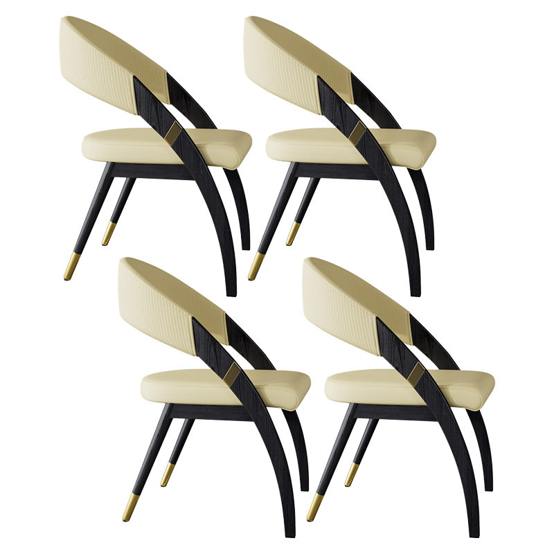 Open Back Contemporary Arm Chair Home Solid Wood Dining Chair