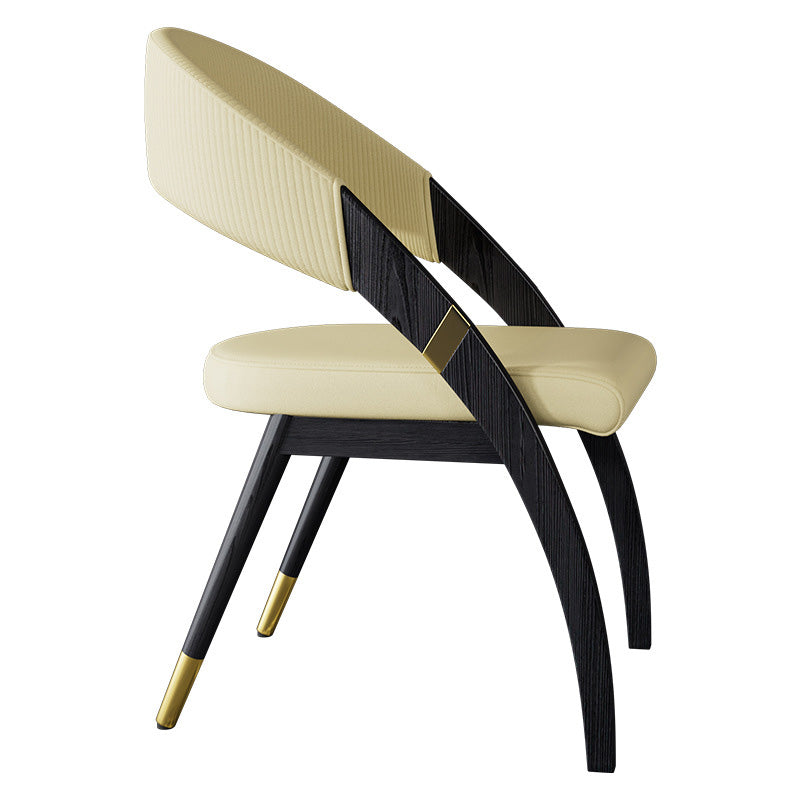 Open Back Contemporary Arm Chair Home Solid Wood Dining Chair