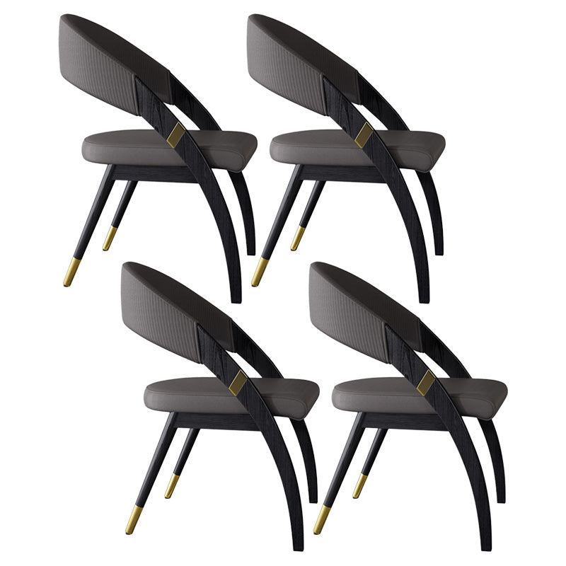 Open Back Contemporary Arm Chair Home Solid Wood Dining Chair