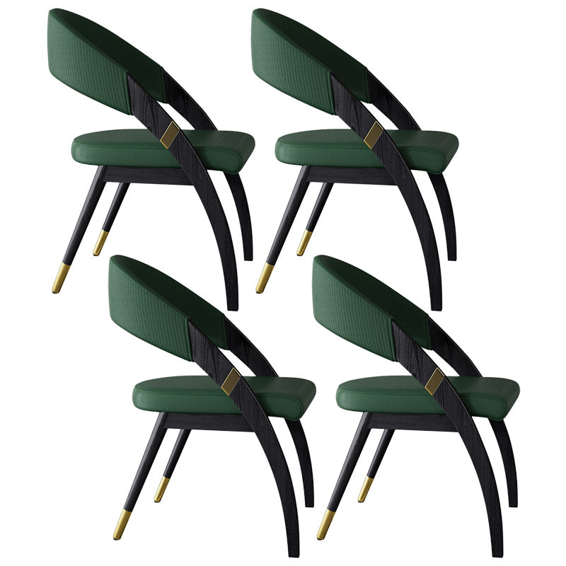 Open Back Contemporary Arm Chair Home Solid Wood Dining Chair