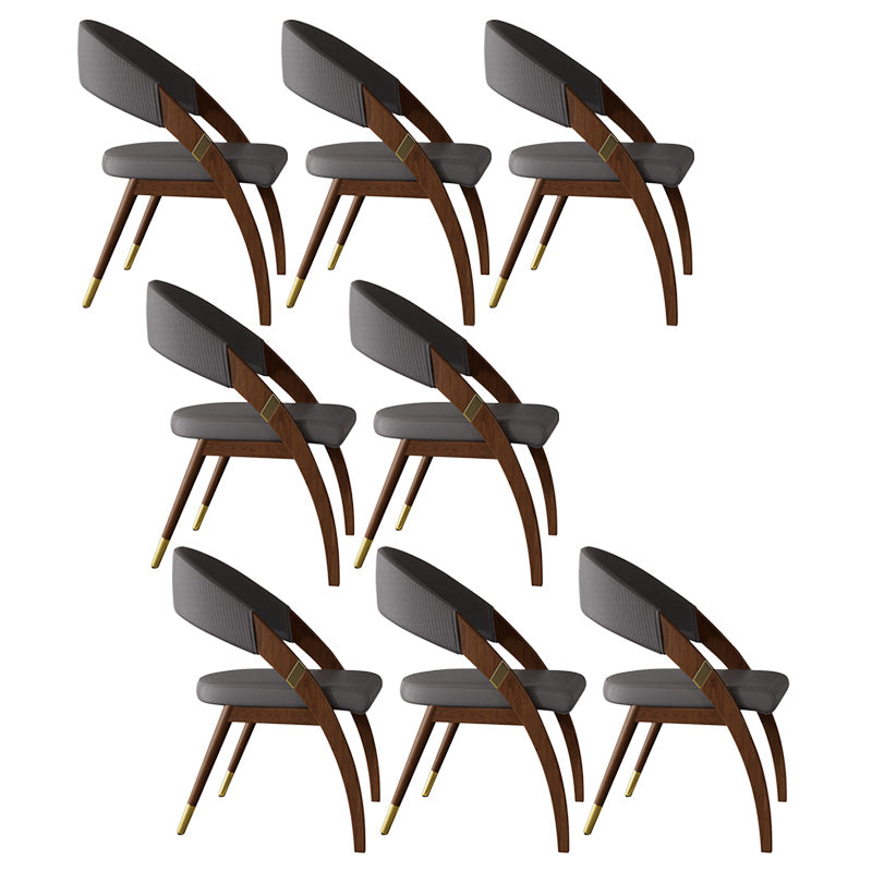 Open Back Contemporary Arm Chair Home Solid Wood Dining Chair