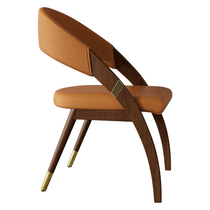 Open Back Contemporary Arm Chair Home Solid Wood Dining Chair