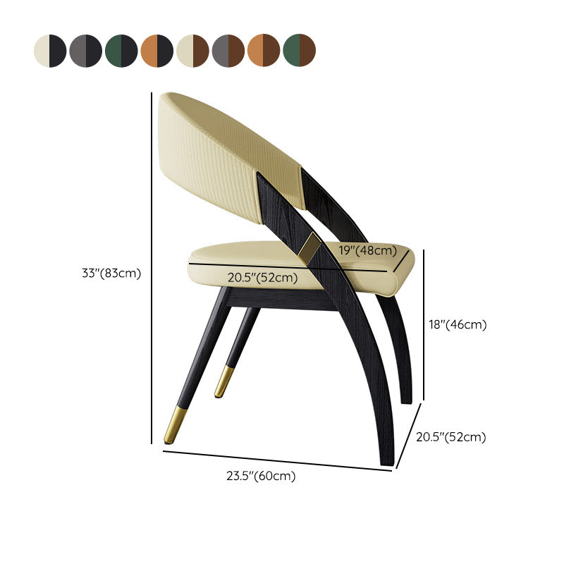 Open Back Contemporary Arm Chair Home Solid Wood Dining Chair