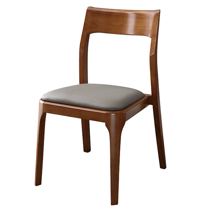 Modern Upholstered Armless Chair Home Solid Wood Dining Chair