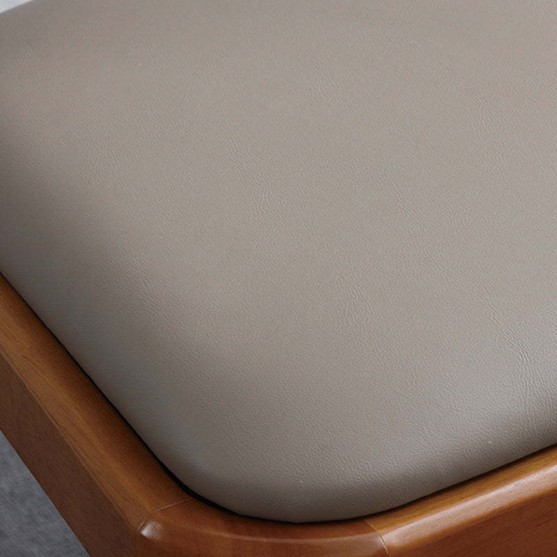 Modern Upholstered Armless Chair Home Solid Wood Dining Chair