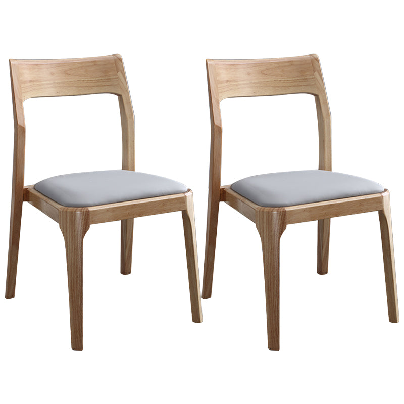 Modern Upholstered Armless Chair Home Solid Wood Dining Chair
