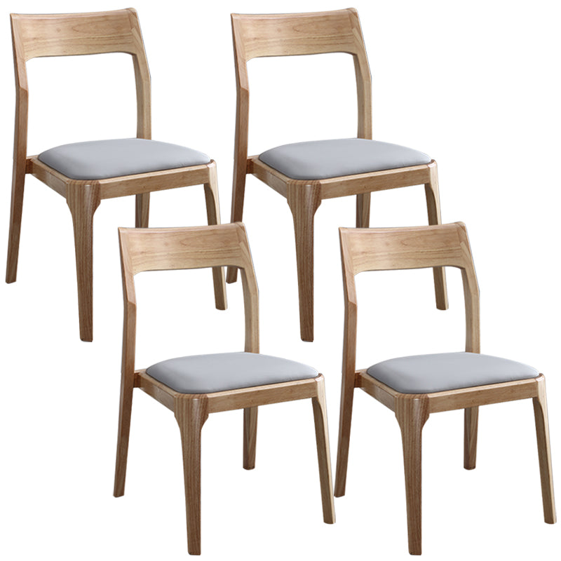 Modern Upholstered Armless Chair Home Solid Wood Dining Chair