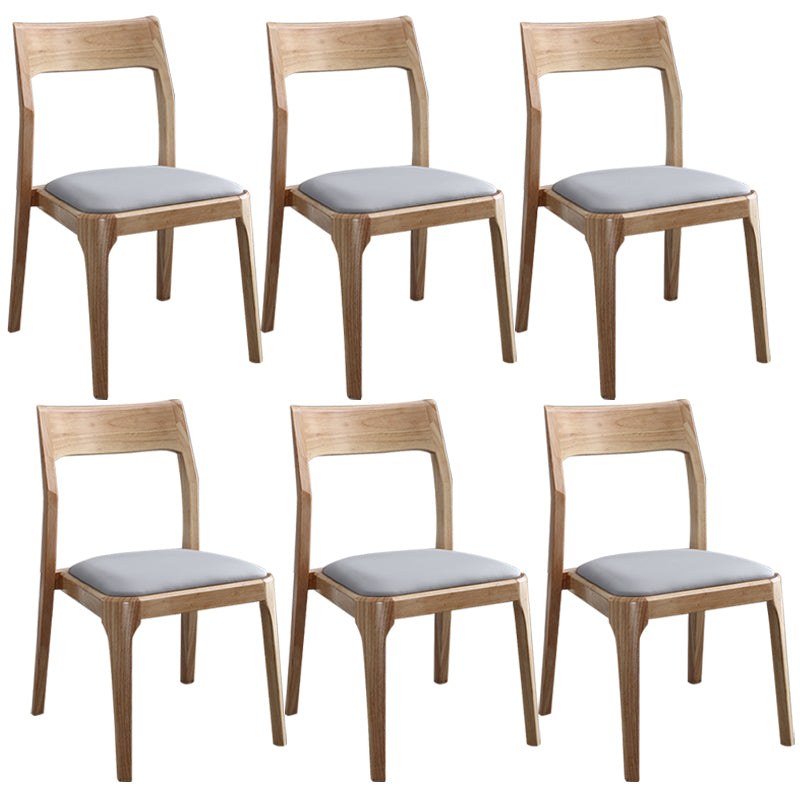 Modern Upholstered Armless Chair Home Solid Wood Dining Chair