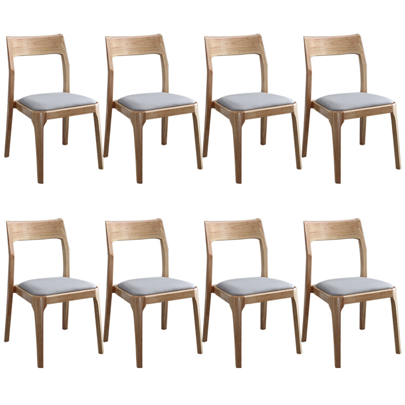 Modern Upholstered Armless Chair Home Solid Wood Dining Chair