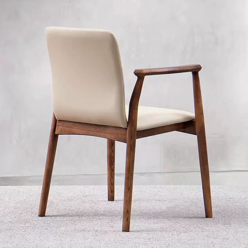 Contemporary Solid Wood Dining Chair Upholstered Arm Chair Home