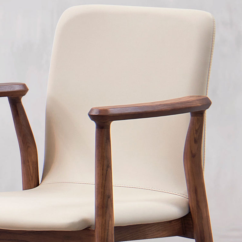 Contemporary Solid Wood Dining Chair Upholstered Arm Chair Home