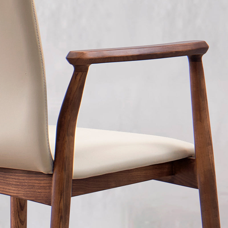 Contemporary Solid Wood Dining Chair Upholstered Arm Chair Home