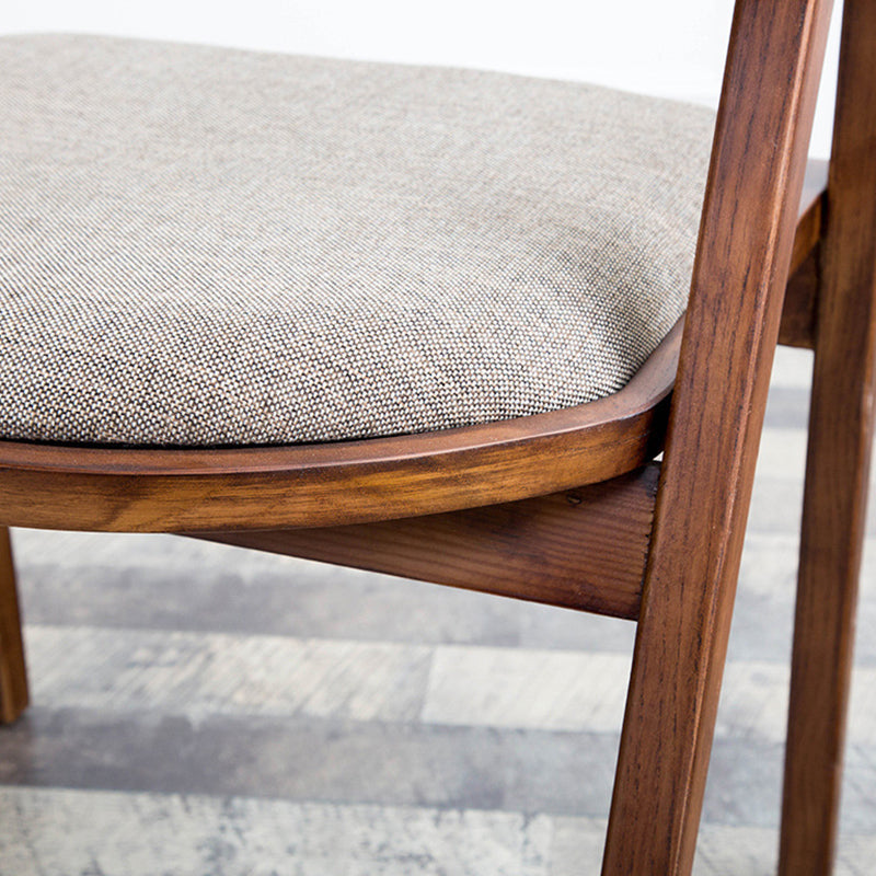 Contemporary Home Dining Chair Rubberwood Upholstered Arm Chair