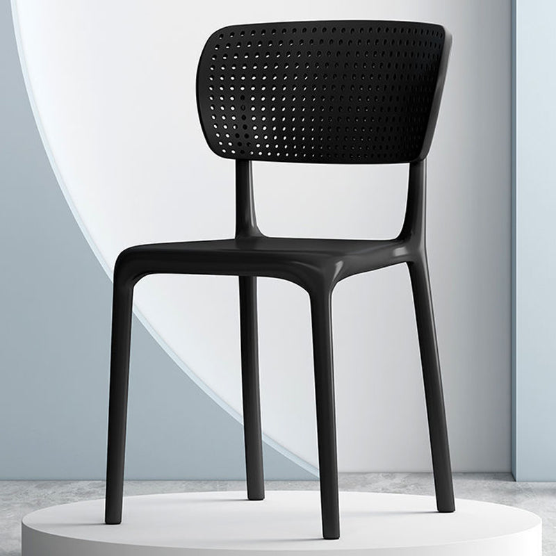 Modern Indoor-Outdoor Chair Plastic Open Back Dining Chair Set