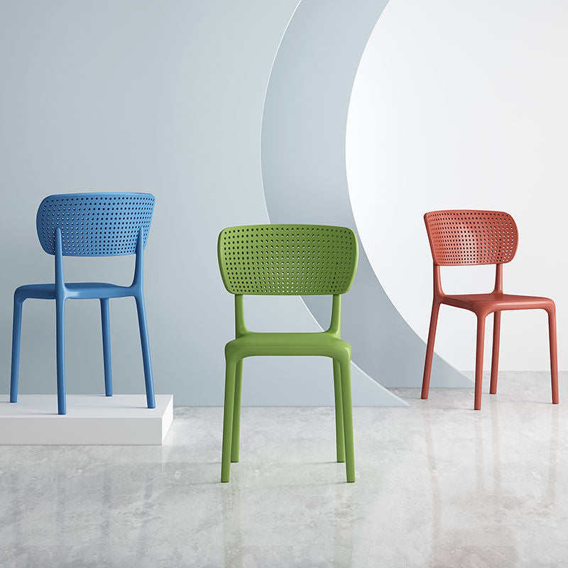 Modern Indoor-Outdoor Chair Plastic Open Back Dining Chair Set