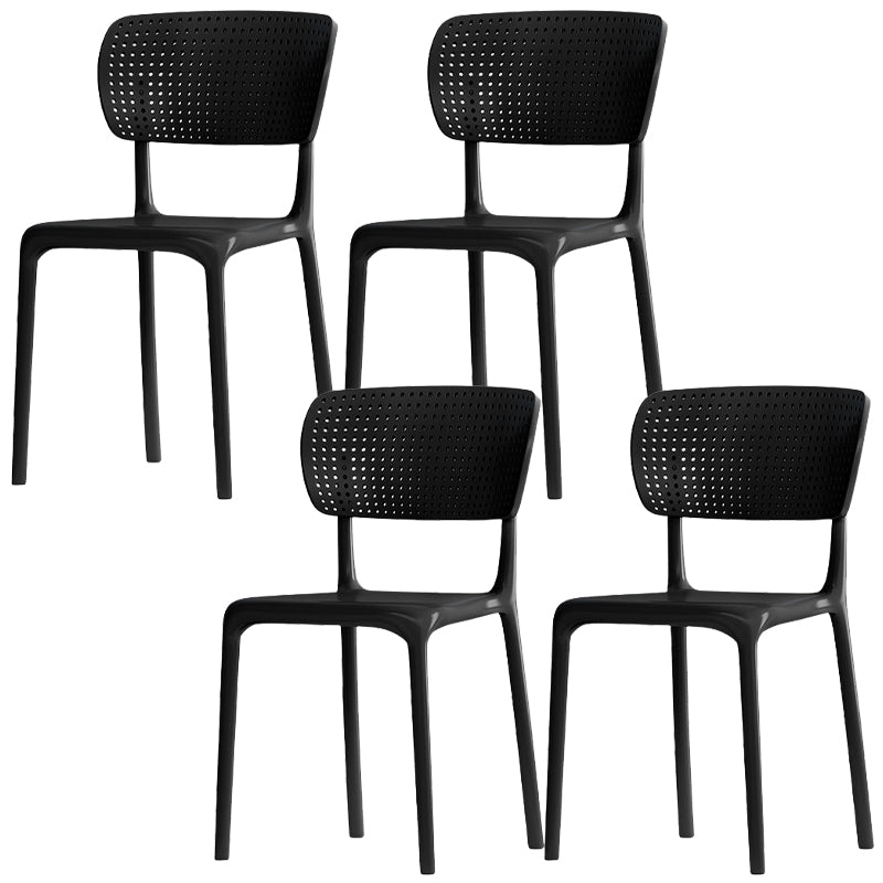 Modern Indoor-Outdoor Chair Plastic Open Back Dining Chair Set