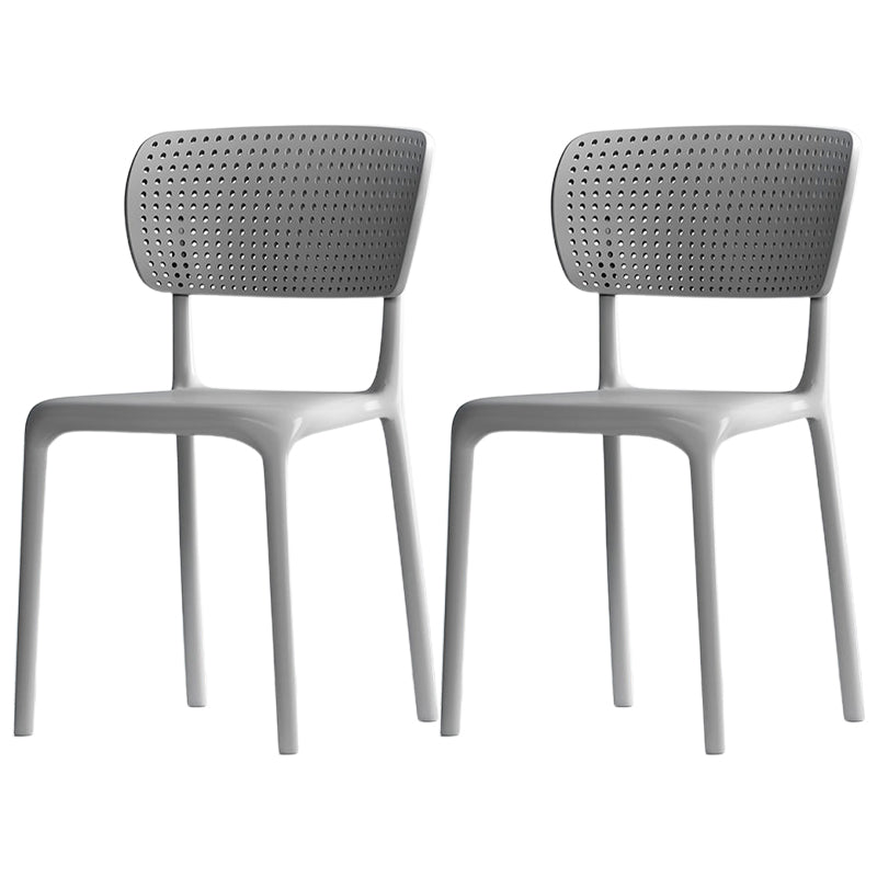 Modern Indoor-Outdoor Chair Plastic Open Back Dining Chair Set