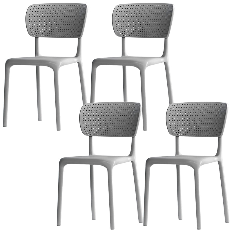 Modern Indoor-Outdoor Chair Plastic Open Back Dining Chair Set