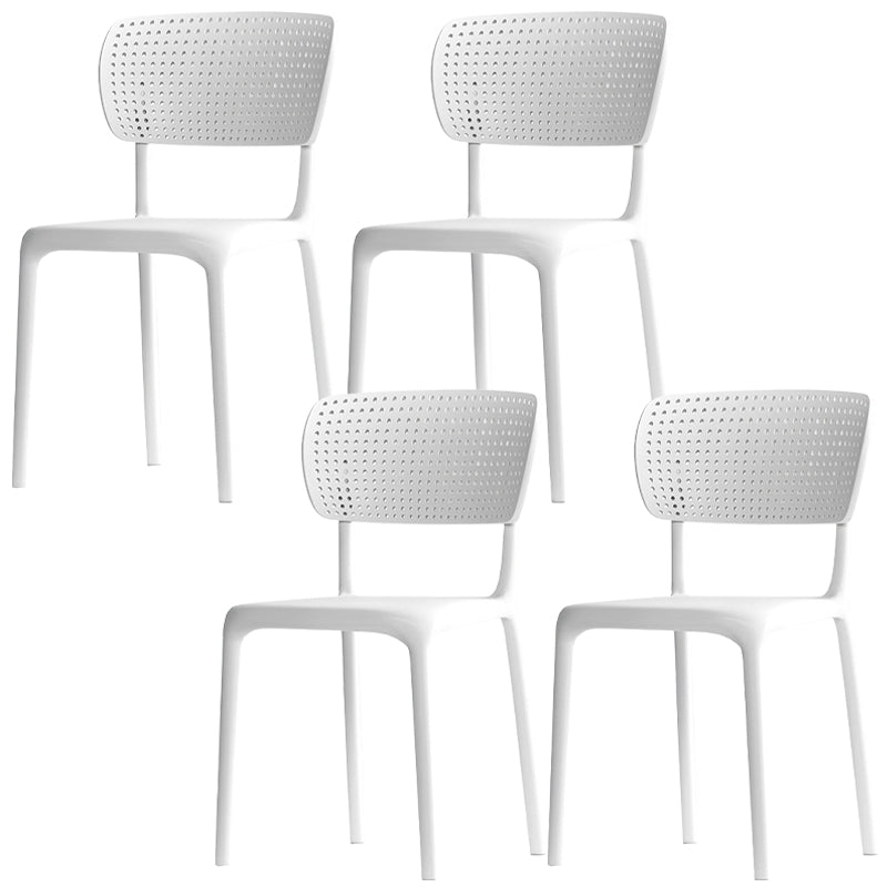 Modern Indoor-Outdoor Chair Plastic Open Back Dining Chair Set