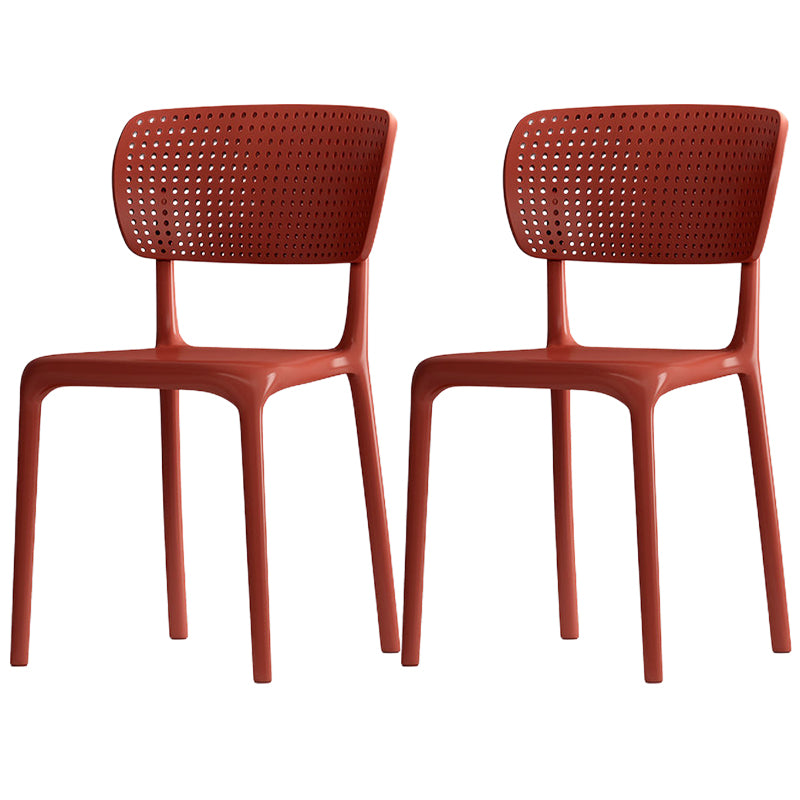 Modern Indoor-Outdoor Chair Plastic Open Back Dining Chair Set