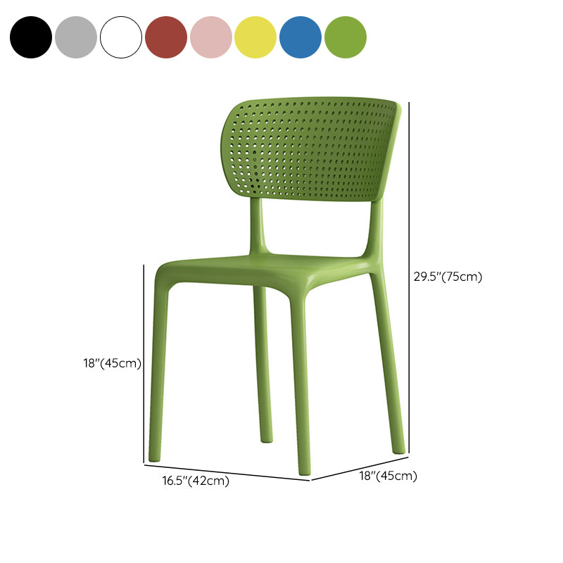 Modern Indoor-Outdoor Chair Plastic Open Back Dining Chair Set