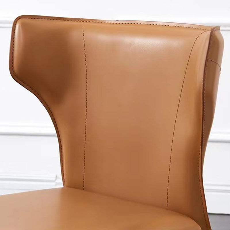 Faux Leather Dining Chair Modern Style Wingback Armless Chair