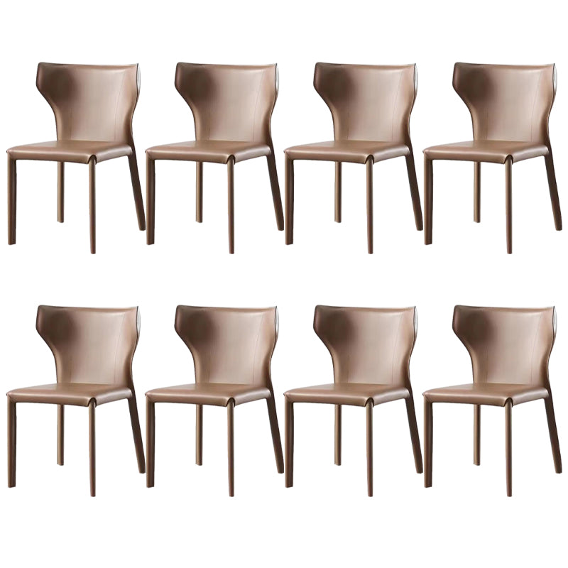 Faux Leather Dining Chair Modern Style Wingback Armless Chair