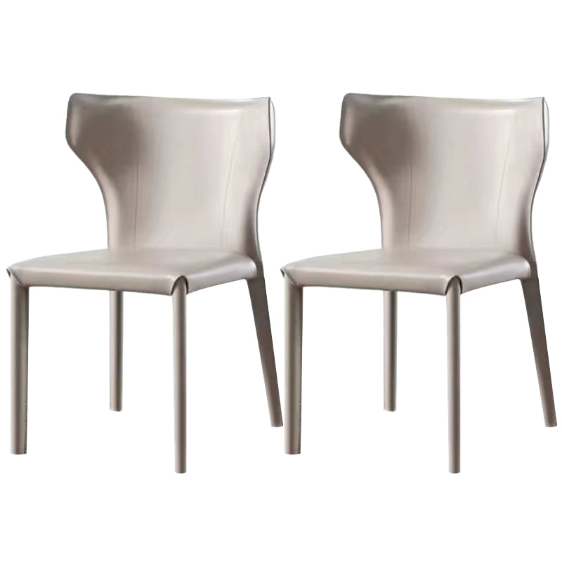 Faux Leather Dining Chair Modern Style Wingback Armless Chair