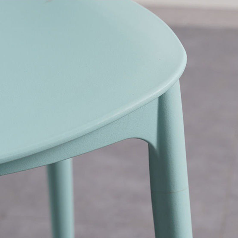 Plastic Dining Chair Modern Style Open Back Dining Armless Chair