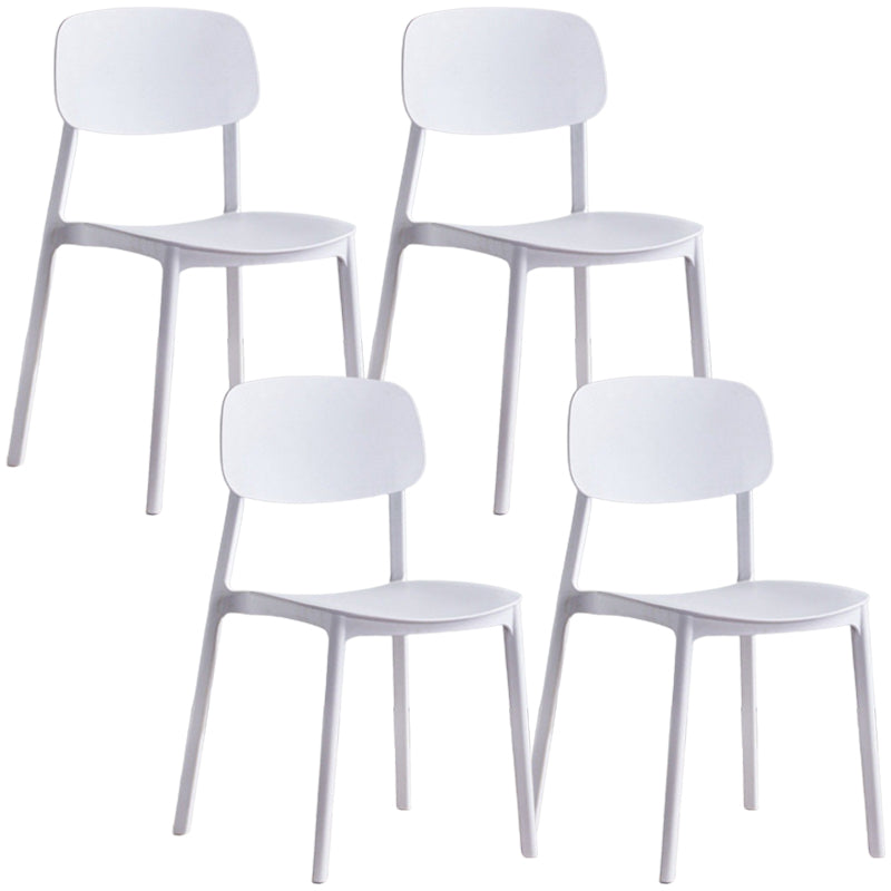 Plastic Dining Chair Modern Style Open Back Dining Armless Chair