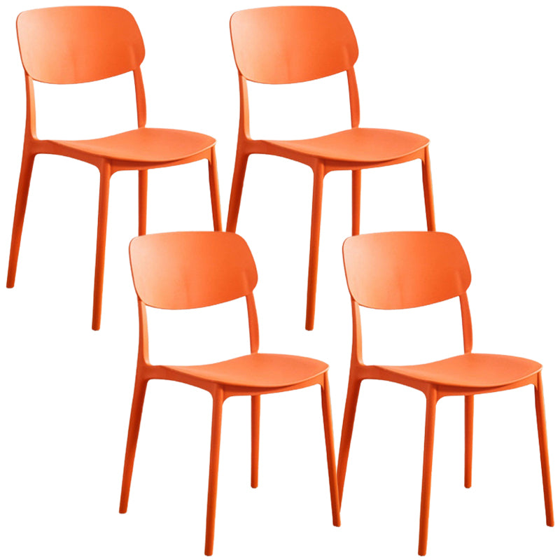 Plastic Dining Chair Modern Style Open Back Dining Armless Chair