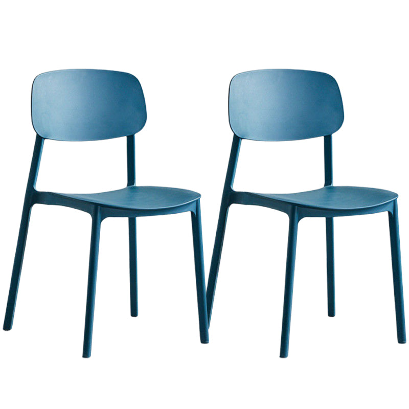 Plastic Dining Chair Modern Style Open Back Dining Armless Chair