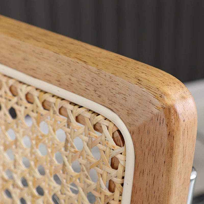 Metal Side Chair Modern Style Open Back Armless Chair with Silver Leg