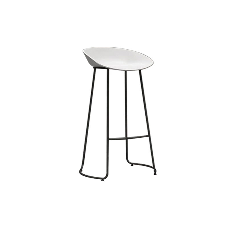 Industrial Plastic Bar Stool Armless Dining Stool with Metal Base