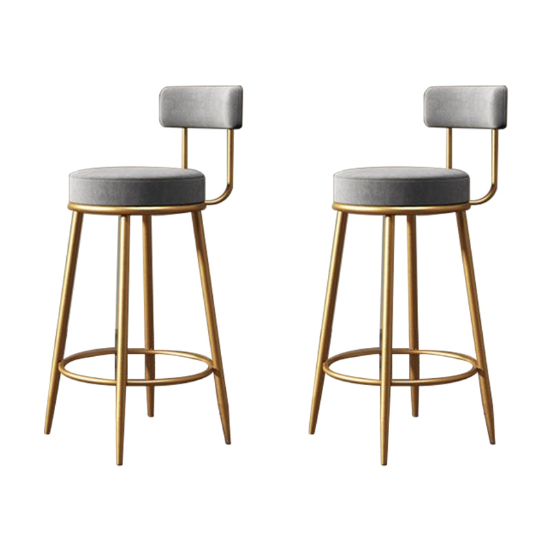 Glam Style Bar Stool Upholstered Bar Stools for Dining Room with Gold Frame
