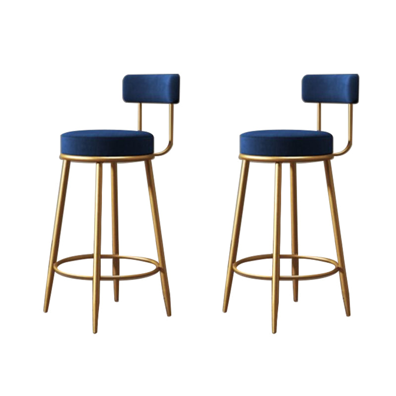 Glam Style Bar Stool Upholstered Bar Stools for Dining Room with Gold Frame