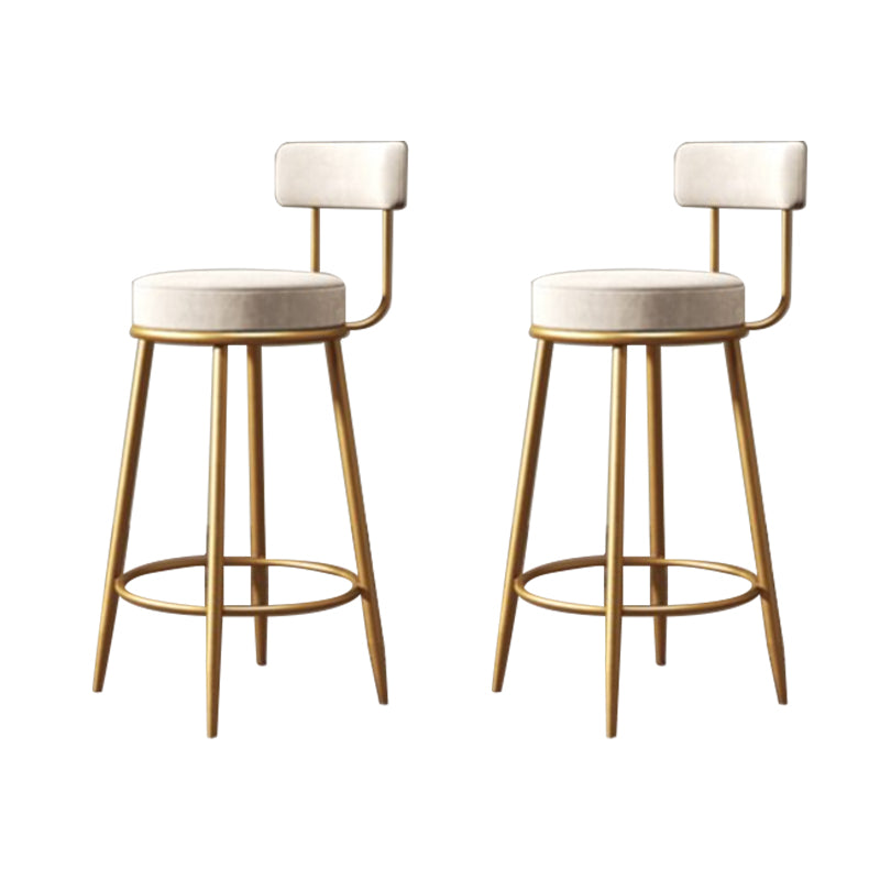 Glam Style Bar Stool Upholstered Bar Stools for Dining Room with Gold Frame