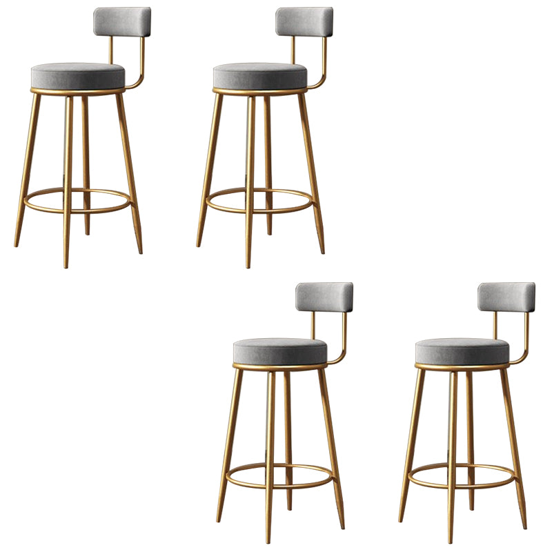 Glam Style Bar Stool Upholstered Bar Stools for Dining Room with Gold Frame